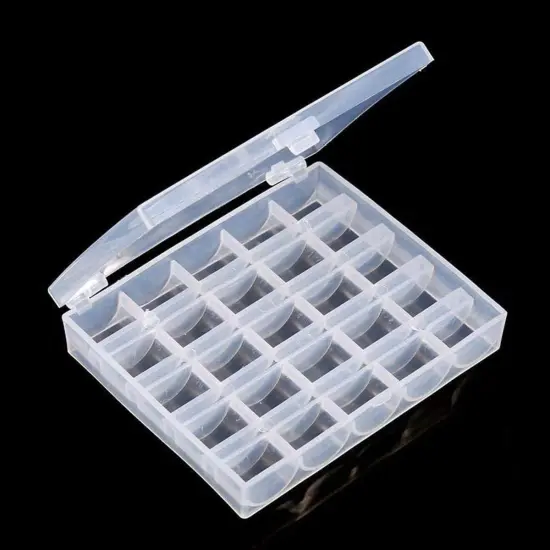 Bobbin Box,Machine Bobbin Organizer Plastic Case,Transparent 25 Slots Empty Bobbins Spools Box,Sewing Craft Plastic Case Storage Box for Sewing Machine {4}