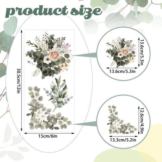 10 Sheets Botanical Flower Rub on Transfers for Craft 6 x 12 Inches {2}