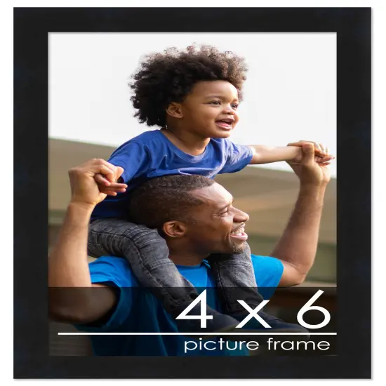 Photo Size Modernist Black Picture Frame - UV Acrylic, Foam Board Backing, Hanging Hardware {1}