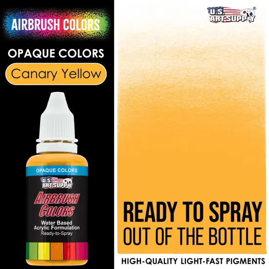 Canary Yellow, Opaque Acrylic Airbrush Paint, 1 oz. {2}