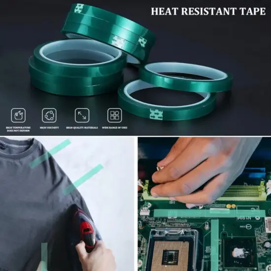 4 rolls Heat resistant Tapes sublimation Press Transfer Thermal GREEN 4mmx30m SUBLITAPE {6}