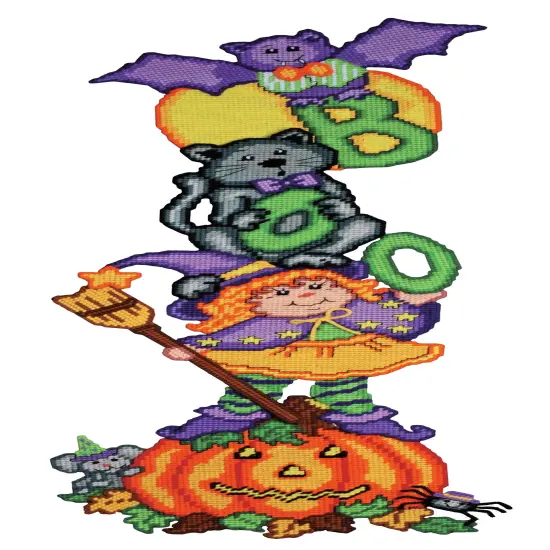 Design Works Plastic Canvas Wall Decor Kit-Boo Pile-Up {3}