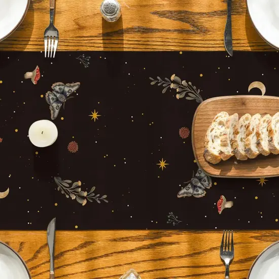 Mushroom Moon and Moth Fall Table Runner,13x72 Inch {3}