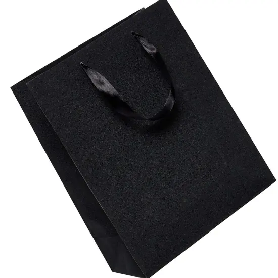 Glitter Grain Euro Totes 10 1/4'' x 4 3/4'' x 12 5/8'' for Elegant Packaging Black {6}