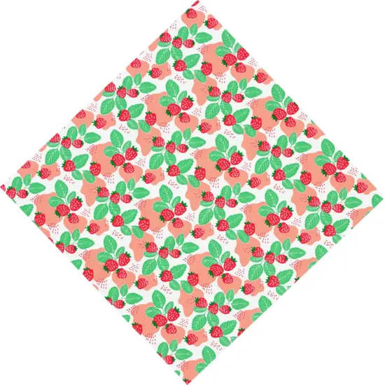 Strawberry Leaves Blush Mush Printed Spandex Fabric {5}