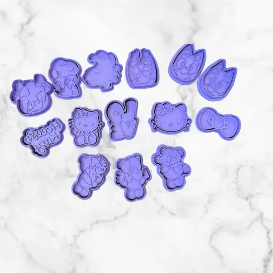 Cute Cat & friends Fondant and Cookie Cutter from Mini to 3.5 {3}