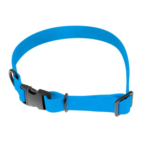 MiMu Small Silicone Dog Collar - Blue 17in Stylish Dog Collar with Clasp Buckle {2}