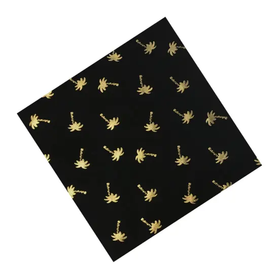 Gold Palm Trees on Black Foiled Spandex {4}
