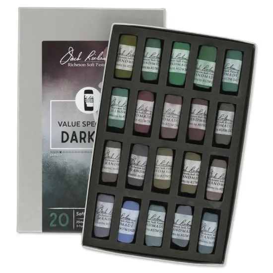 Richeson Soft Handrolled Pastels - Darks 4, Set of 20 {1}