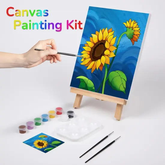 Pre Drawn Canvas Painting Kit for Adults Kids (8x10) {2}