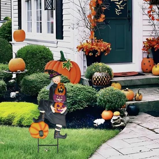 Halloween Decorations Outdoor, Metal Decorative Garden Stakes (Witch) {3}