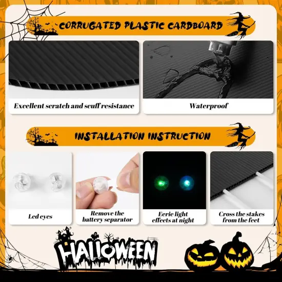 6Pack Black Cat Halloween Decor Yard Signs, Scary Cat Silhouette {2}