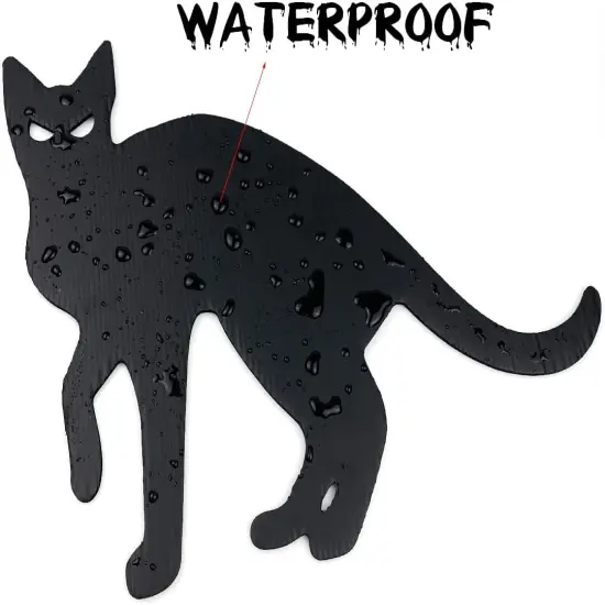 6 Pack Halloween Black Cat Yard Signs with Stakes Scary Silhouette Halloween {5}