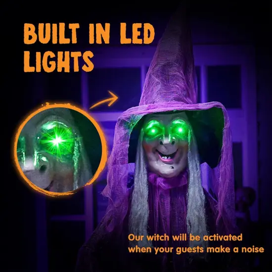 Halloween Decorations Standing Witch with Cauldron {3}