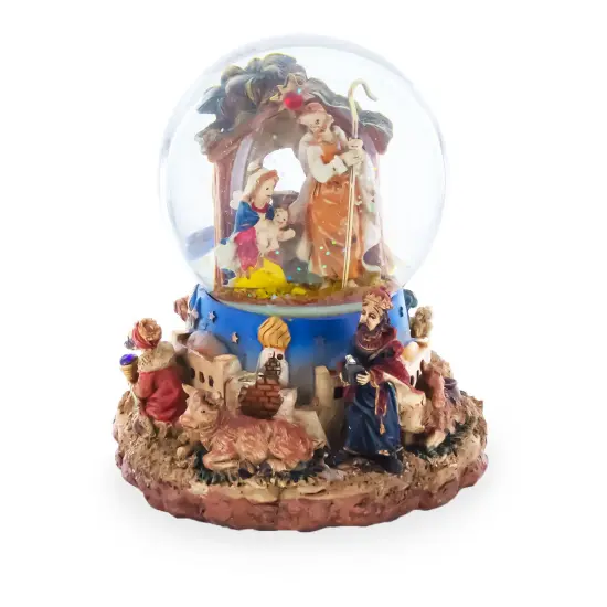 Regal Gift Bearers Nativity Scene Musical Water Snow Globe {1}