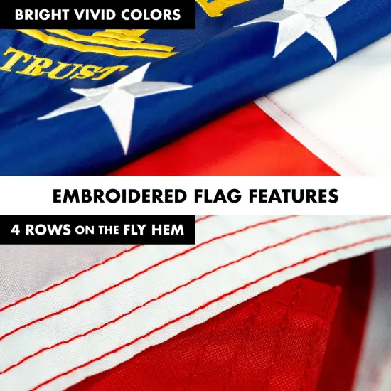 G128 - 6 Feet Tangle Free Spinning Flagpole (White) Georgia Flag Brass Grommets Embroidered 3x5 ft (Flag Included) Aluminum Flag Pole {5}