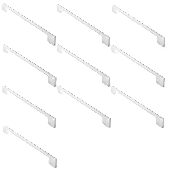 Cauldham Solid Kitchen Cabinet Pulls Handles (9" Hole Centers) - Modern Thin Profile Drawer/Door Hardware - Style M255 - Polished Chrome {3}