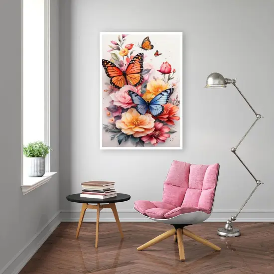 Diamond Art Kits for Adults - Butterfly Flowers Diamond Painting Kits DIY 5D Full Drill Diamond Dots Paintings with Diamonds Gem Art and Crafts for Home Decor 12x16 Inch {3}