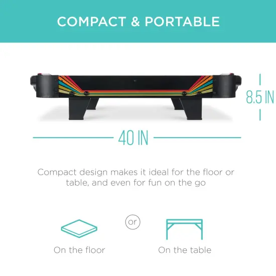 Best Choice Products 40in Air Hockey Arcade Table w/ 100V Motor, Electric Fan, 2 Strikers, 2 Pucks {3}