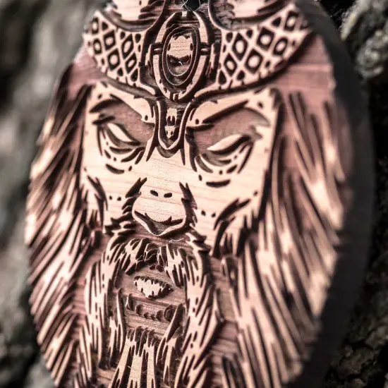 Viking Warrior - Raw Cedar Ornament 3x3in {4}