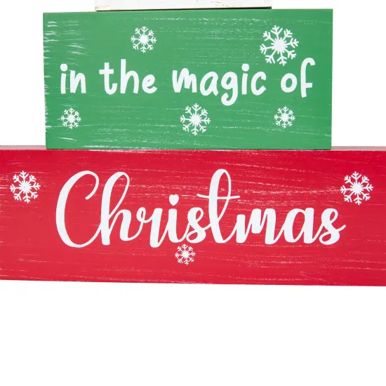 Northlight Believe in the Magic of Christmas Wooden Tree Sign - 12.5" Multi {7}