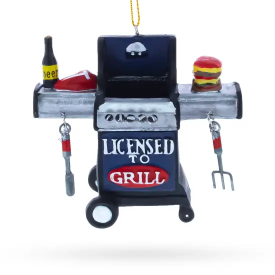 Licensed to Grill BBQ with Food Resin Christmas Ornament {1}