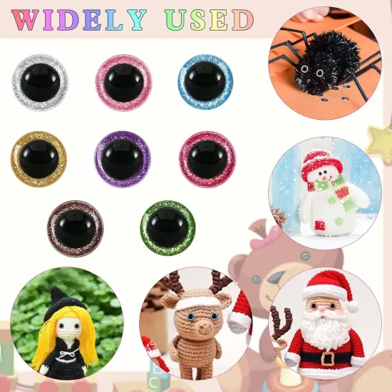 120pcs Glitter Plastic Safety Eyes - 20mm {2}