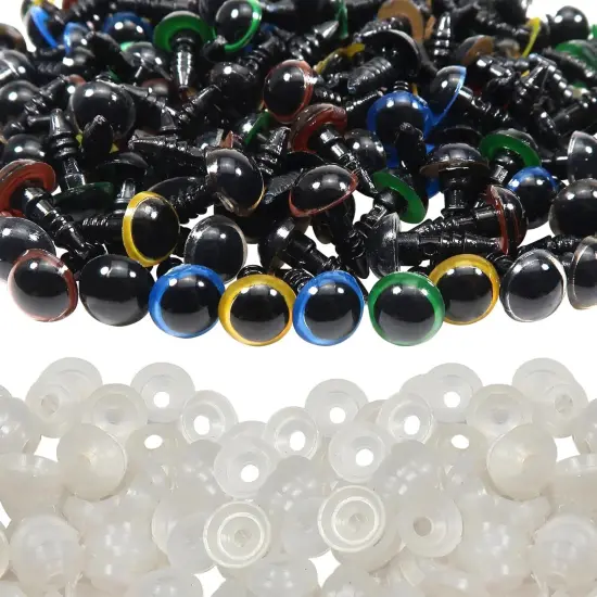 140pcs 8mm Colorful Plastic Safety Eyes Craft Eyes with Washers {1}