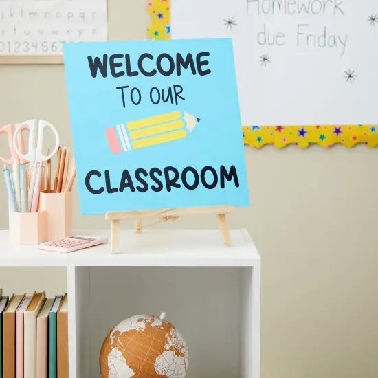 12 Pack 13.8-inch Table Top Easels for Painting and Canvas - Wooden Holder Stand for Kids and Artists Brown {3}