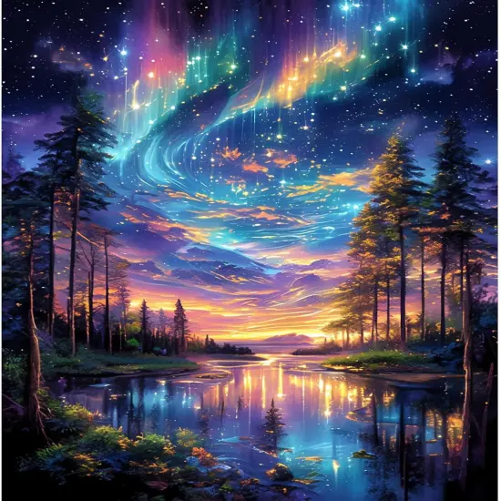Starry Night Paint by Numbers Kit for Adults 16x20 Inch {1}
