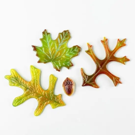10&rdquo; x 8" x 1.5" Leaves & Acorn Frit Casting Glass Fusing Kiln Mold {2}