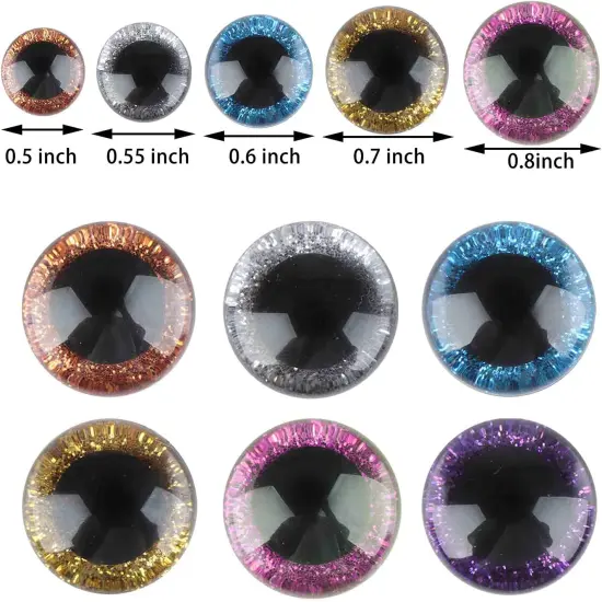 120 Pieces Glitter Safety Eyes (6 Colors) {5}