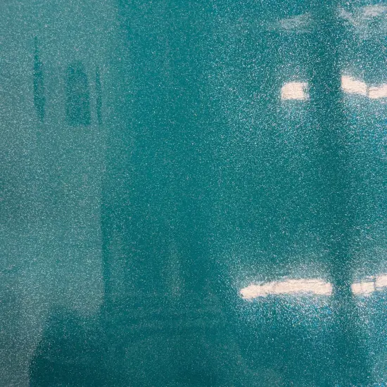 1 Yard Sparkle Glitter Faux Vinyl Fabric Shiny Upholstery Automotive Craft Material 54" Width Dark Turquoise Blue {1}