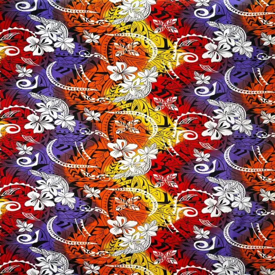 1 Yard Polynesian Tattoo And Plumeria Polyester Fabric For Apparel Crafts And Decorative Sewing Projects 45 Inch {3}