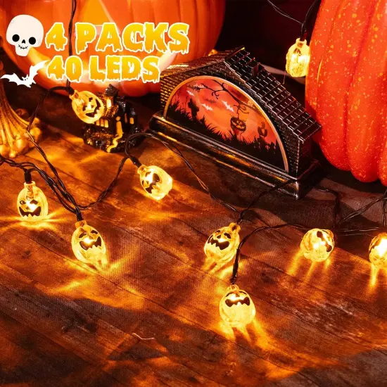 4 Packs Halloween Pumpkin - Jack-O-Lantern Pumpkin Lights {2}