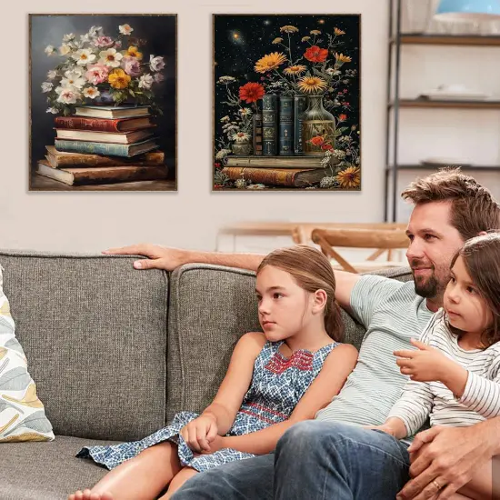 4 Pack Book Paint by Numbers Kit for Adults with Frame,12x16inch {4}