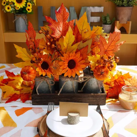 Set of 3 Fall Small Potted Maple Arrangement {4}