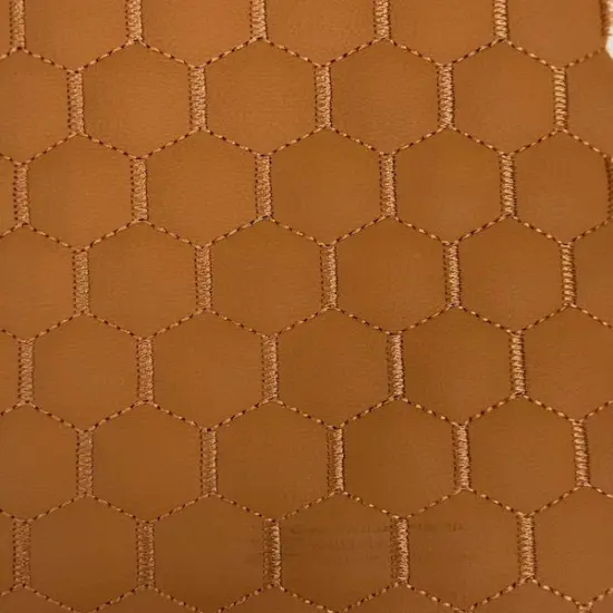 1 Yard Honeycomb Quilted Faux Leather Vinyl Fabric For Upholstery Car Seats Crafts Wall 54" Width Red | Red {3}