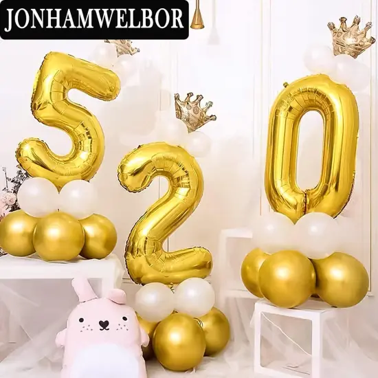 50 Foil Mylar Balloons for 50th Birthday Party(K1-gold50) {2}