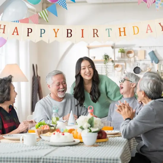 Happy Birthday Burlap Banner (white) {5}