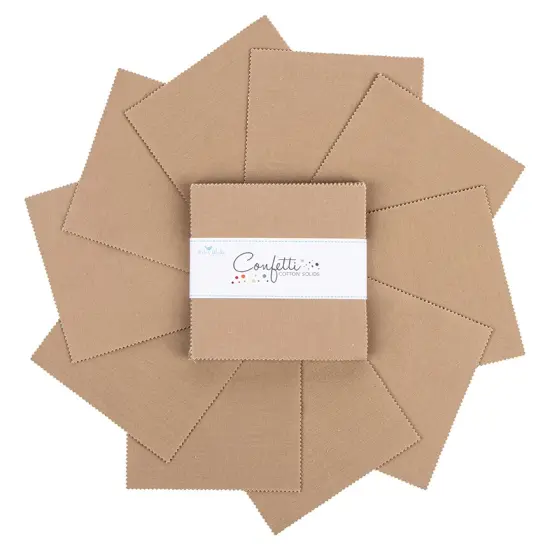 Confetti Cotton 5" Square Pack (Charm Pack / 5" Stacker) in Pebble byfor Riley Blake (5-120-PEBBLE-42) {3}