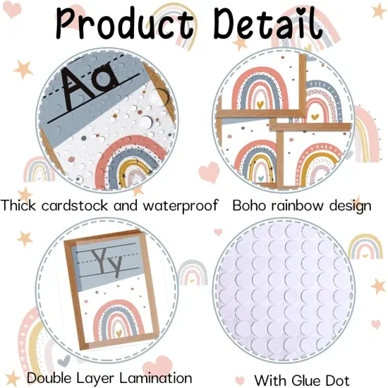 37pcs Boho Alphabet Line Bulletin Board Set {3}