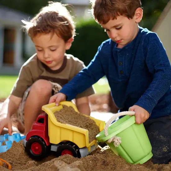 Green Toys: Dump Truck - Yellow & Red - Toy Construction Vehicle, Realistic Bed, Transportation, Push & Pull Play, Recycled Material, Kid-Toddler 2+ {7}