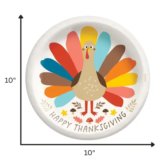 Happy Thanksgiving Turkey Dinner Plates &ndash; 10&rdquo; Paper Plates for Classroom, Office, or Holiday Parties {2}