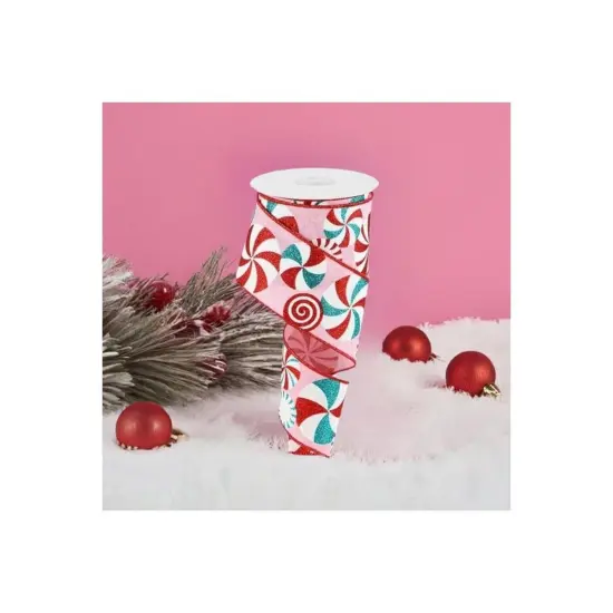 2.5" Bold Peppermint Royal Ribbon: Pink/Red (10 Yards) {2}