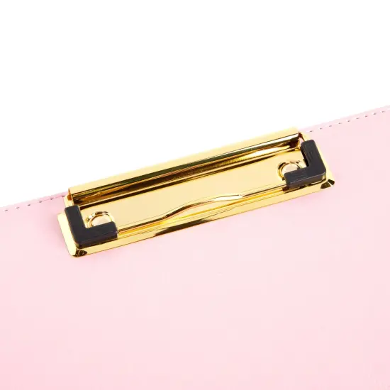 Pink Standing Clipboard, PU leather Foldable Stand and Document Holder for Office, Letters, Legal Documents (9 x 13 In) {7}