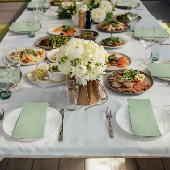 100 Pcs Sage Green Dinner Napkins Disposable Wedding Paper Napkins Bathroom Guest Hand Towels Sage Green Wedding Table Decor for Bridal Shower Birthday Party Supplies {5}