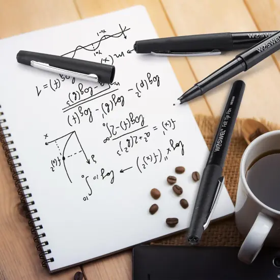 Black Felt Tip Pens, 32 Black Pens, 0.7mm Medium Point Felt Pens, Felt Tip Markers Pens for Journaling, Note Taking, Planner, Writing,Drawing.Perfect for Art Office and School Supplies {4}