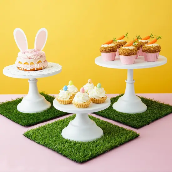 Juvale 4-Pack Non-Slip Artificial Grass Tiles for Indoor & Outdoor Use | 12x12 - 0.25 in Thick Mats | Easy to Clean & Durable, Soft Like Natural Lawn | Safe for Kids & Pets | Patio, Floor & Wall Decor Green {5}