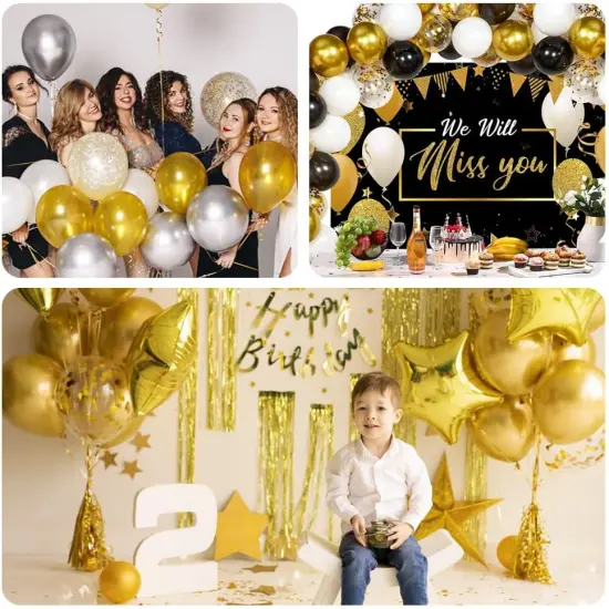Gold Balloons 12 Inch Metallic Gold Balloons For Birthday Party Balloons For Gold Balloon Garland Christmas Balloons Gold Latex Balloons {4}